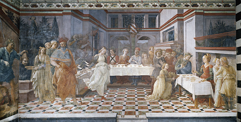 Filippo Lippi, Il banchetto di Erode, 1464-1465, part., Prato, Cappella Maggiore della Cattedrale (© Ufficio Beni Culturali Diocesi di Prato)